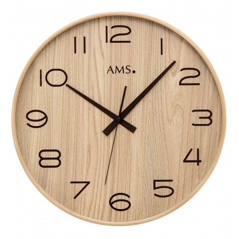AMS Pendule à Quartz Radio-Pilotée En Bois - Multicolore 73x31x18 Cm - Style Forêt Noire Avec Roues Alu - Fabriqué En Allemagne