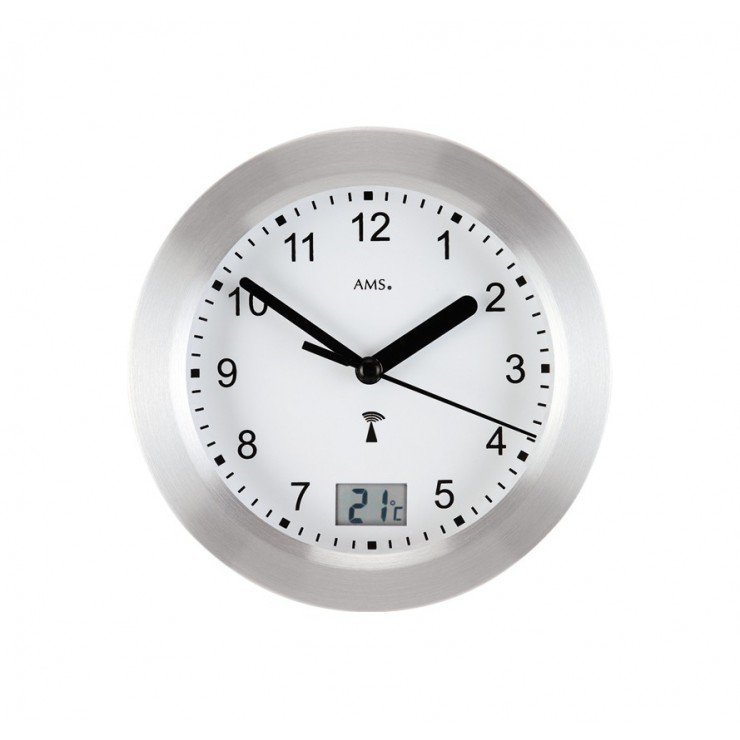 Horloge murale radiopilotée pour la salle de bain - 17 cm