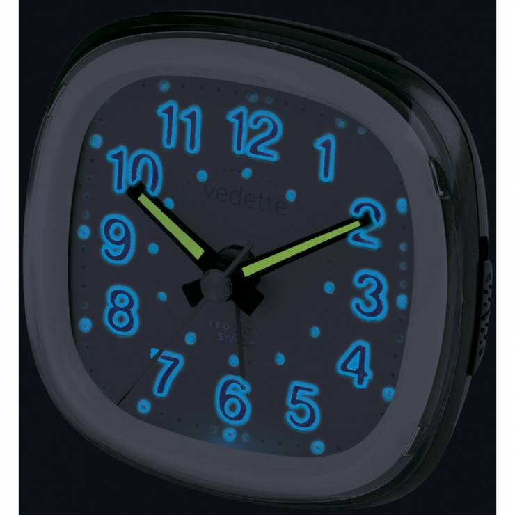 Réveil Analogique Quartz Style Memphis – Bleu Et Or