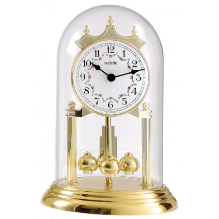 Horloge De 400 Jours SCHATZ ET SOHNE – Laiton Doré – Balancier Rotatif – Art Déco – Occasion